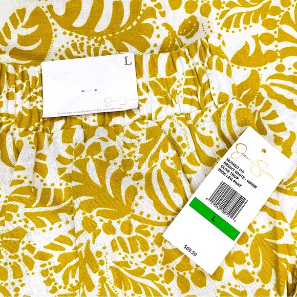 NWT JESSICA SIMPSON Wide Leg Linen Viscose Tropical Pant | Woman LG 30254927-I15 - Picture 4 of 9